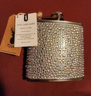 Typo Stainless Steel 6oz Bling Novelty Flask